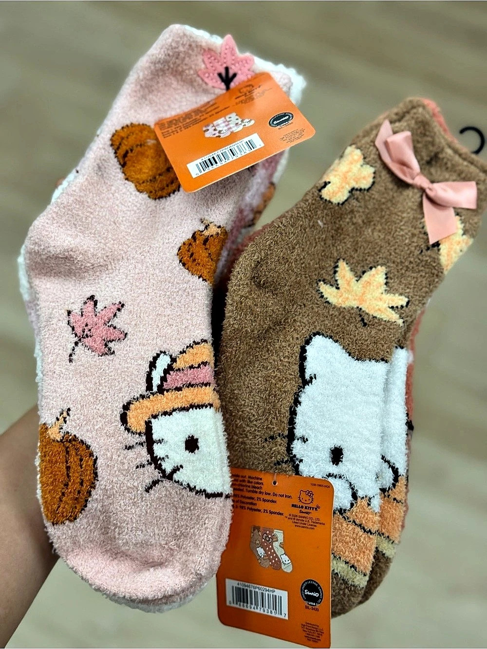 2 set (6 pcs)Sanrio Character Socks Pink & Brown NWT